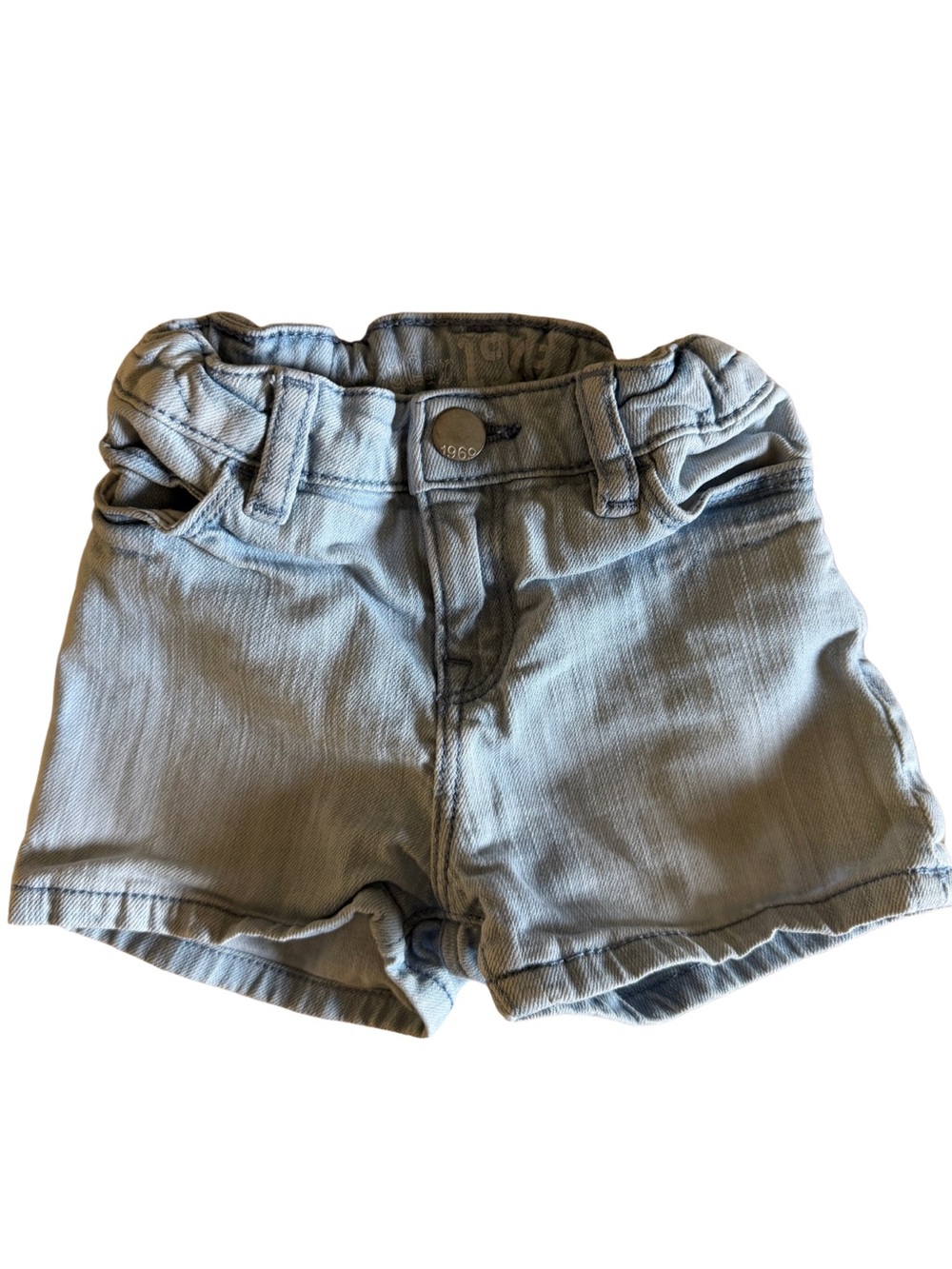 Gap 1969 Light Wash Denim Pull-On Shorts Elastic Waist Size 3